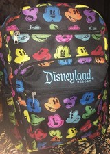 Walt Disney World Parks MultiColor Mickey Mouse Large Backpack Authentic New
