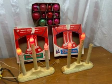 Paramount & Sterling 3 Light Electric Candolier & 11 Shiny Brite Ornament Balls
