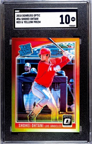 2018 Donruss Optic #56 Shohei Ohtani RED & YELLOW PRIZM SGC 10 GEM MINT RC