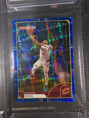 2025-2026 NBA Hoops Donovan Mitchell 118/149 #76 Blue Pixel Burst