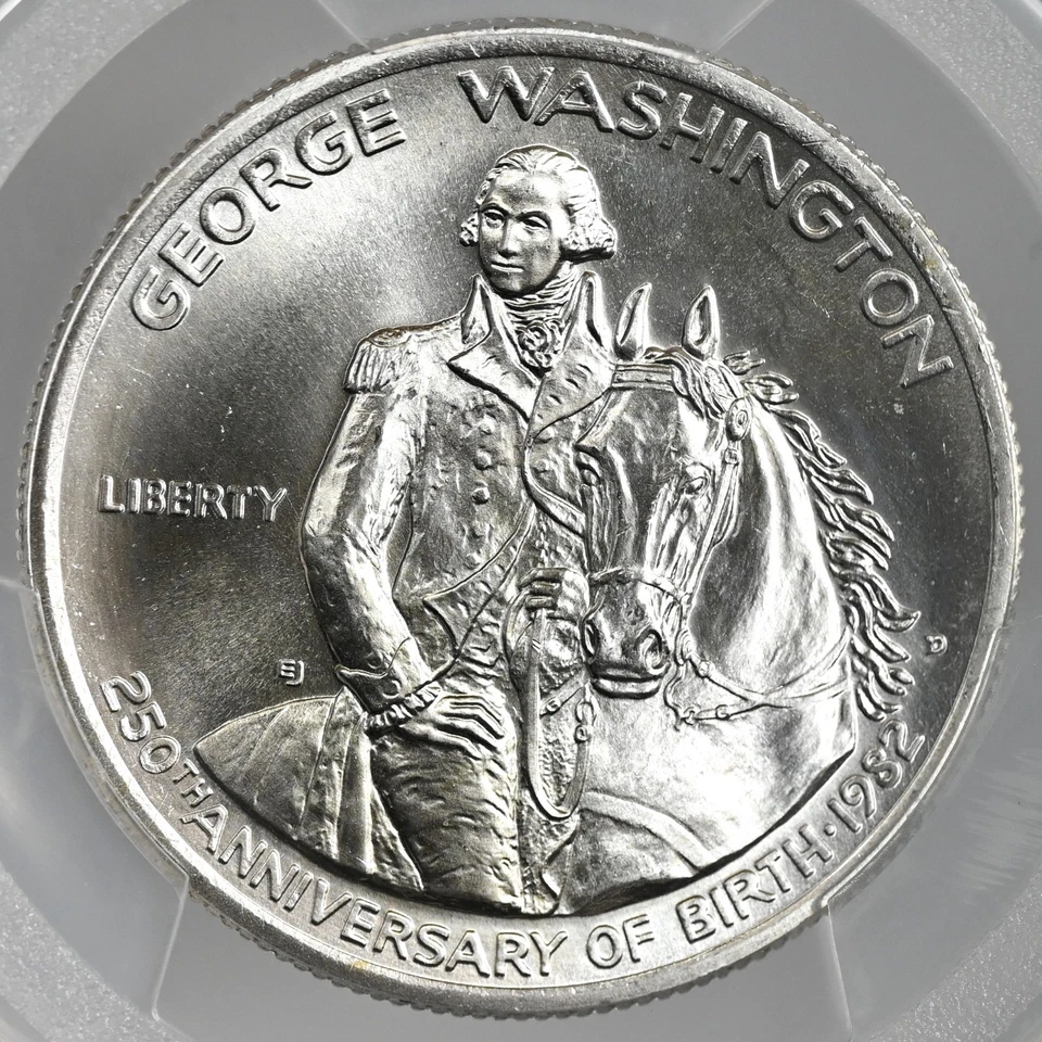 1982-D 50C  WASHINGTON "SILVER" HALF DOLLAR COMMEMORATIVE PCGS MS69 #48977554 - Image 2 of 4