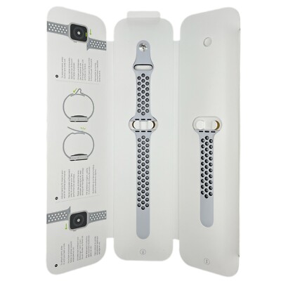 Apple iWatch 42mm 44mm 45mm 1-9 Ultra SE Pure Platinum / Black Nike Sport Band