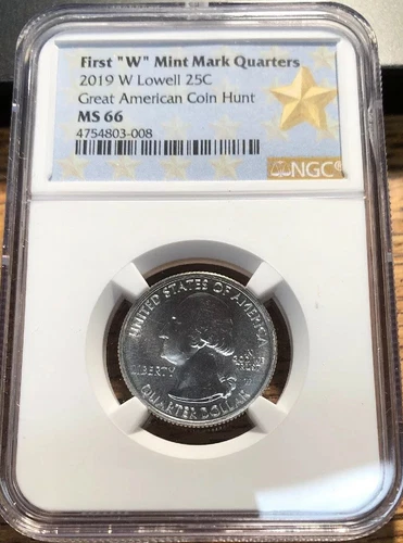 2019 W Lowell Quarter NGC MS 66 Great American Coin Hunt First Star Holder