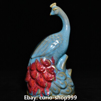 Statue oiseau paon paon porcelaine boutiques 10,6