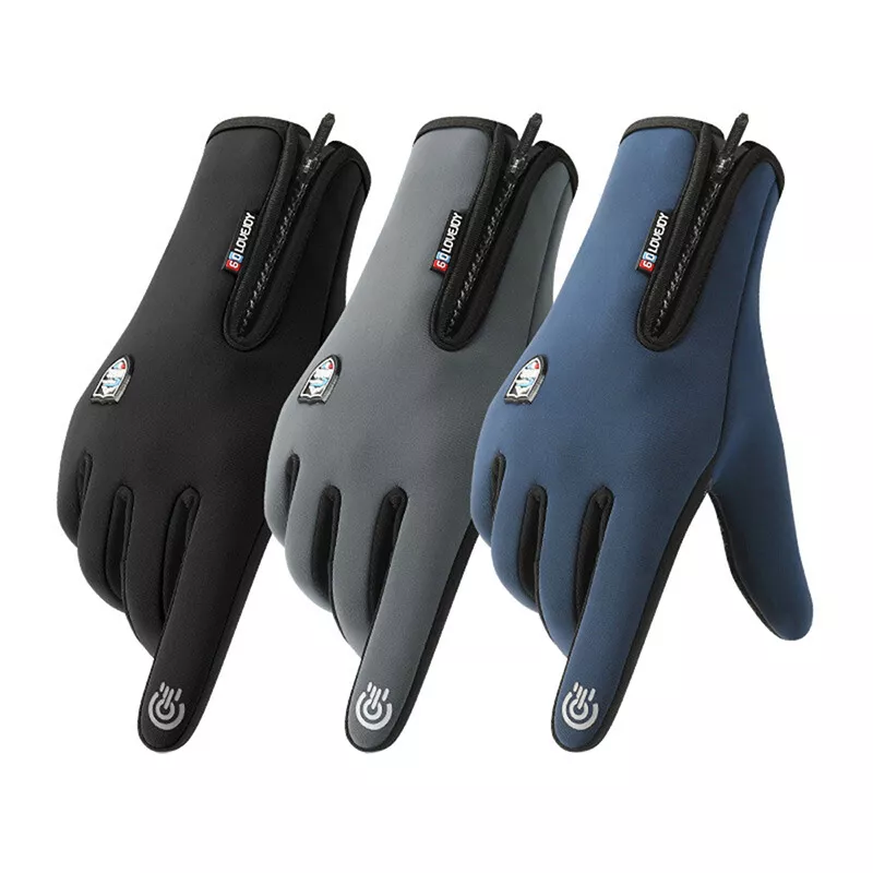 Winter Thermal Fleece Gloves Men Women Touch Screen Anti-slip Riding Bike Glove