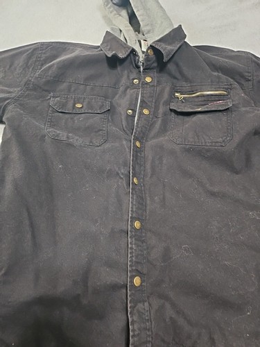 Dickies Men's Hooded UTILITY WORK Jacket Pockets Zip-Up / BLACK/ XL - Picture 6 of 19
