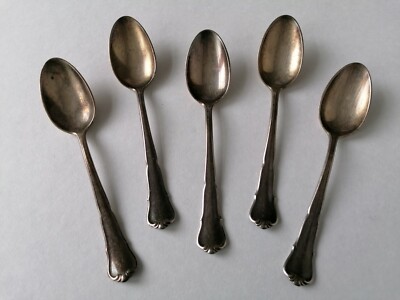 5 Stück Alte Teelöffel / Kaffeelöffel Platura BSF 90 Silber *Top*