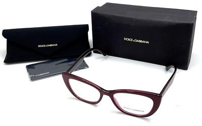 New Dolce & Gabbana Reading Glasses DG 3360 3247 54-18 Bordeaux Red Frame Reader