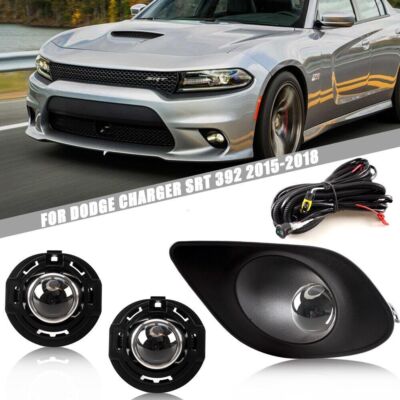 Front Bumper Fog Light W/Cover + Switch Wire Kit For Dodge Charger SRT  2015-2019 | eBay