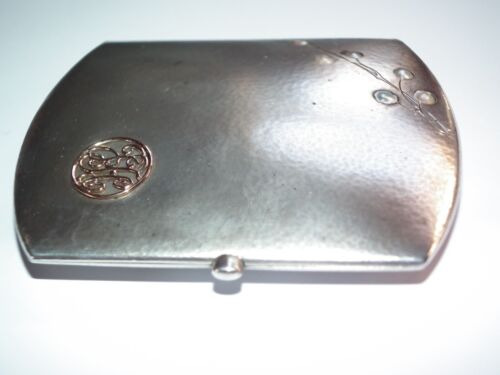 Scarce 1902 Art Nouveau Silver Pearl Gold Cgarette case By Heinrich Levinger - Picture 4 of 12