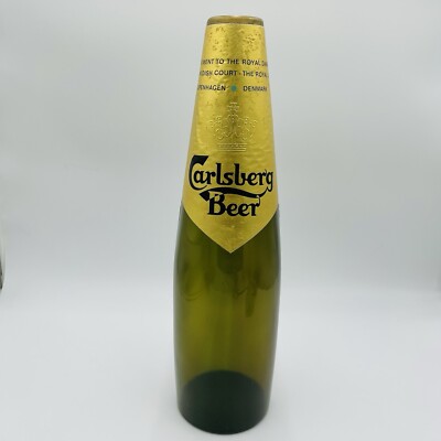 Carlsberg Plastic Beer Bottle Display 17.5 Inches 1980's Bar Decor Vintage