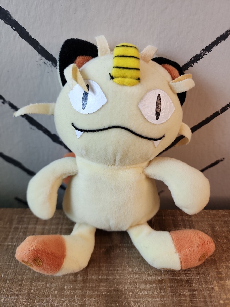 Vintage 1998 Pokemon #52 MEOWTH Nintendo Hasbro Beanie Plush 6