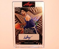 JOHNNY JUZANG #d 2/8 Auto - 2022-23 Leaf Exotic Autograph ZEBRA DIAGONAL SHIMMER