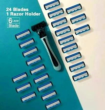 24 SHAVE FiLLD CLUB  RAZORS "EXECUTIVE" 6 BLADE (6 PKS OF 4 CARTRIDGES) 