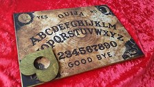 Wooden Ouija Board Game Dark Arcane Planchette & Instructions Bizarre