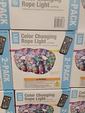 LED Color Changing 18 Ft, Rope Light with Remote, 2-pack