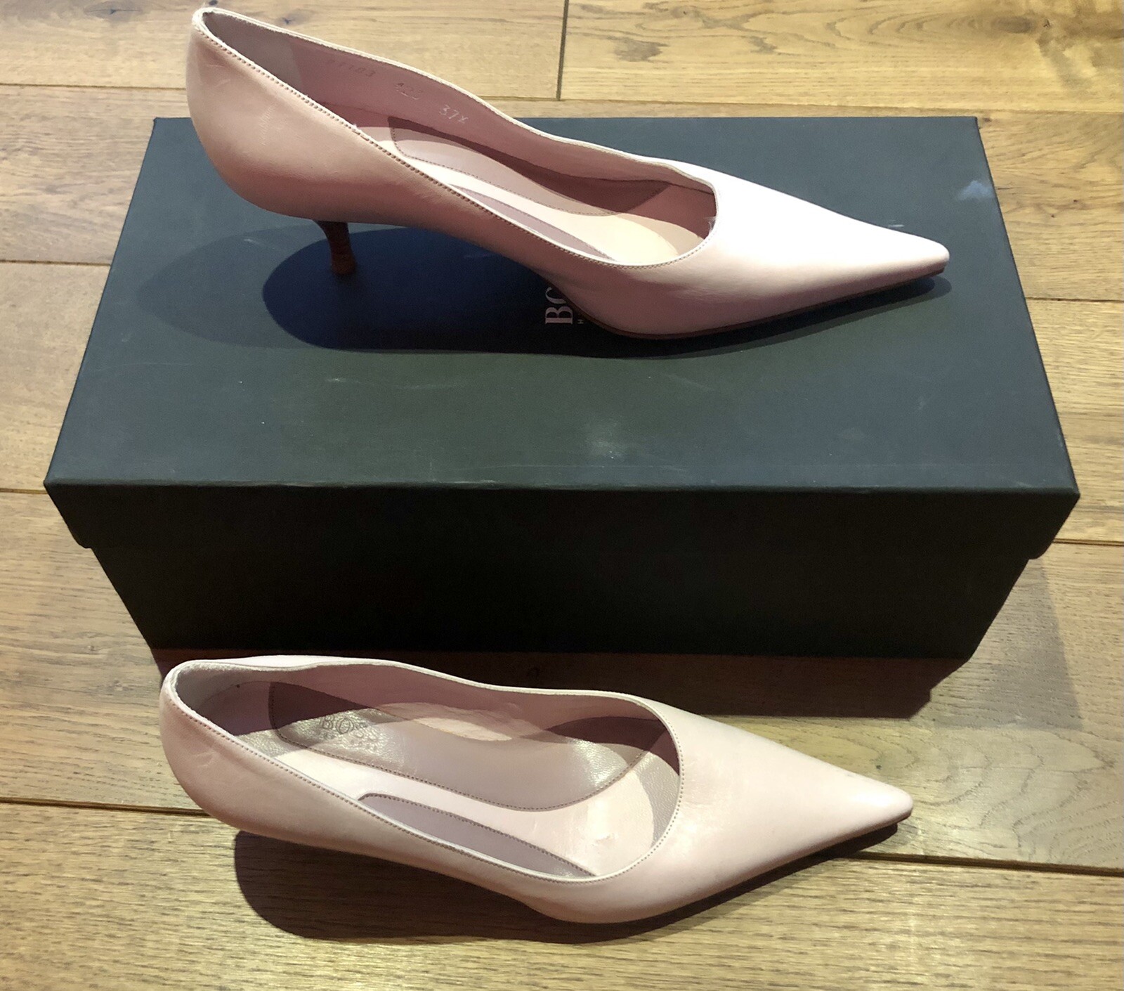 BOSS HUGO BOSS Women’s Pink Kitten Heel Shoes ‘Belina’ ( Size UK 4.