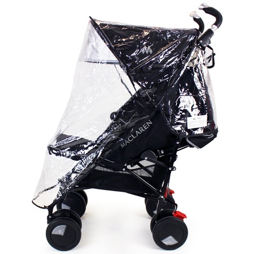 Rain Cover To Fit Maclaren Techno XT - Black Stroller Buggy - Picture 3 of 7