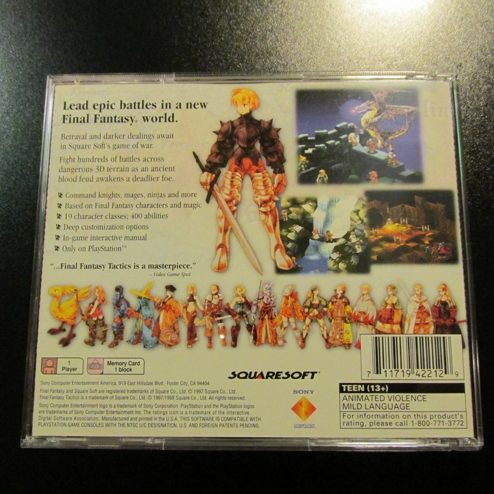 Final Fantasy Tactics (SONY PlayStation 1, 1998) PS1 COMPLETE NEW PRISTINE MINT - Image 3 of 4