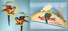 1950s Poll-Parrot Shoes 2 Store Display Hanger Signs & Advertising Giveaway Hat