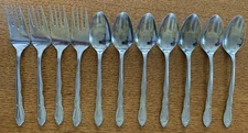 11pc Mayflower (Stainless) by EKCO SILVER Rose Tip Eterna