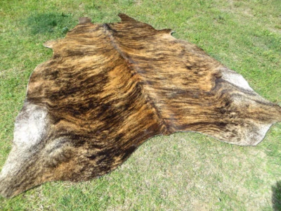 PROINLEATHER NEW LARGE BRINDLE CARAMEL Cowhide Rug natural Cowhides Cow Hide Skin 6X6 FEET RC