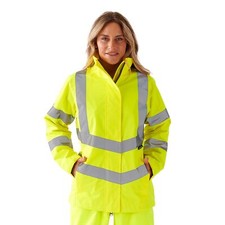 Ladies Hi Vis Yellow Sophia Lightweight Jacket Watre Resistant Workwear Fleece