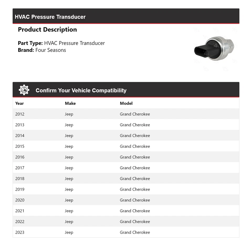 Датчик давления для Jeep Grand Cherokee 2012-2023 годов выпуска 4 сезона 2013 2014 годов выпуска - Изображение 2 из 4