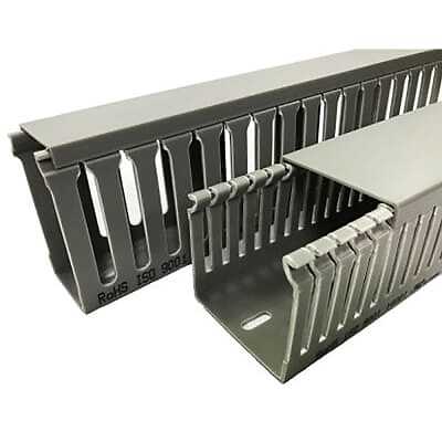 1PC RS PRO 2339173 PVC Slotted Panel Trunking - Open Slot, W50 mm x D25mm, 2m L