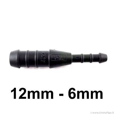 EASYPARTS4U Schlauchverbinder Gerade Reduzierer 12 mm 6 mm Kunststoff Verbindungsstück
