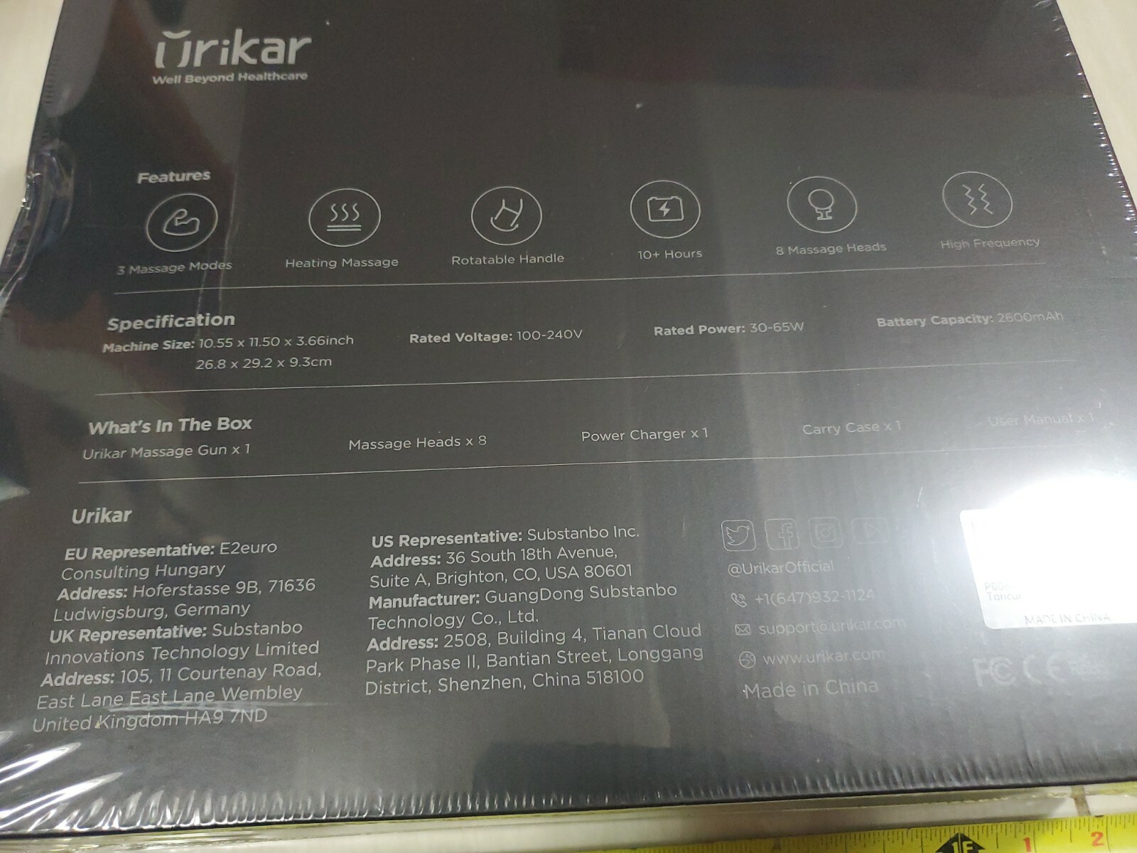 Urikar Pro 2 Heated Massage Gun Deep Tissue,FAST FREE SHIPPING Brand