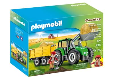 Playmobil Country Tractor With Trailer 9317 Farm Agricultural Engine