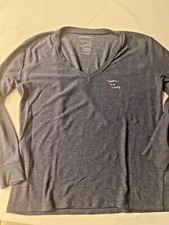 Good hYOUman blue v-neck sweatshirt "thankful for today" size S
