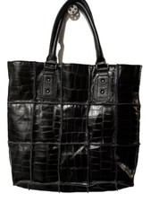 Large Leather Chocolate Blu Handbag W/ Wallet Insert