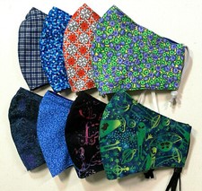 Handmade Cotton Face Mask with Filter Pocket Nose Wire Hospital Approved Design