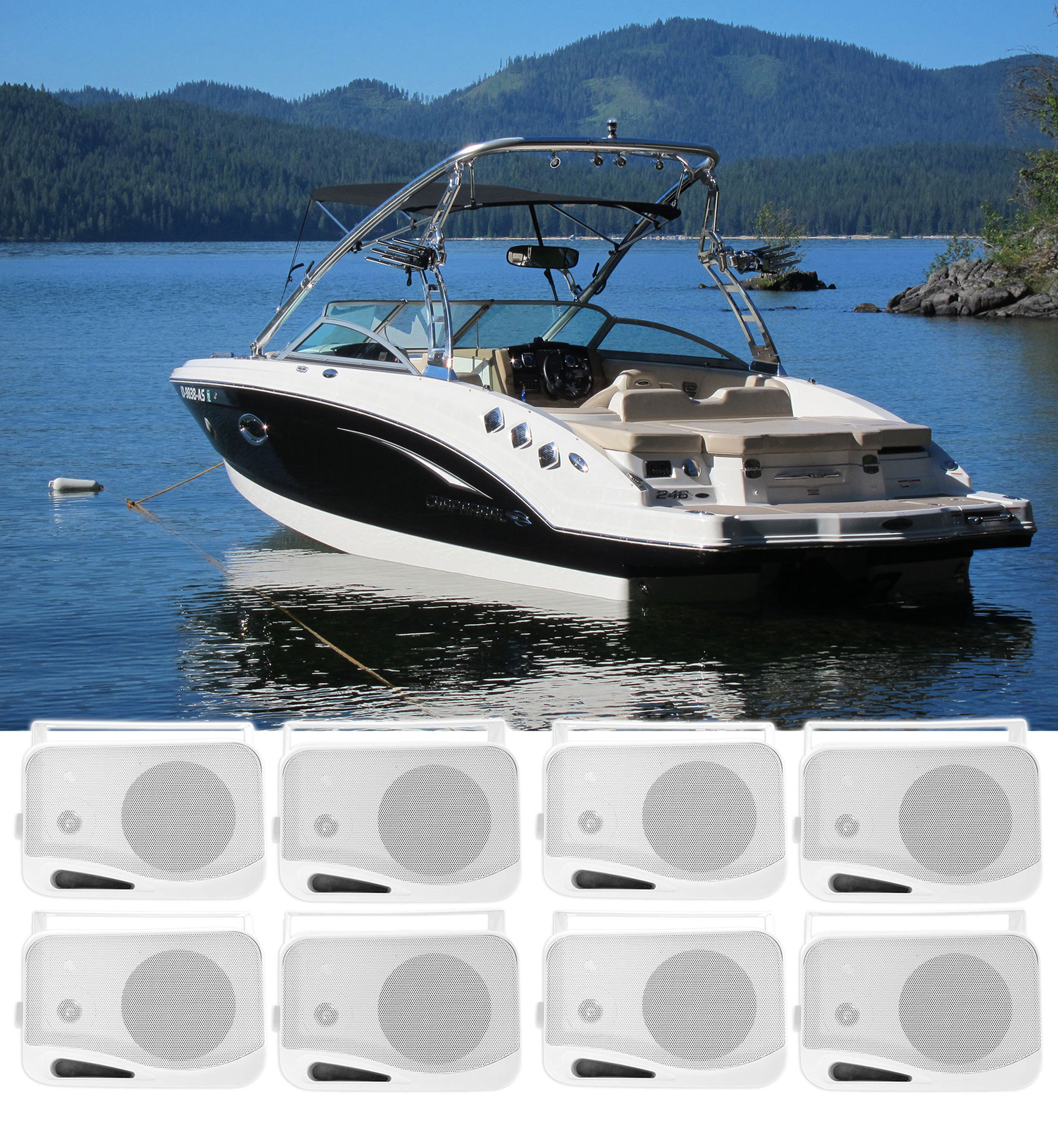 8 Rockville HP4S-8 4 Морских коробчатых динамика с поворотным кронштейном для лодок 25790₽