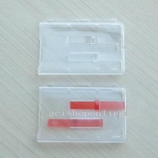 Hard ID Card Badge Holder Out Tab Reel Retractable ejector slider Horizontal