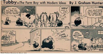 1938 ''Tubby The Farm Boy with Modern Ideas'' by J Magazine Comic 7x3.5'' 2D22