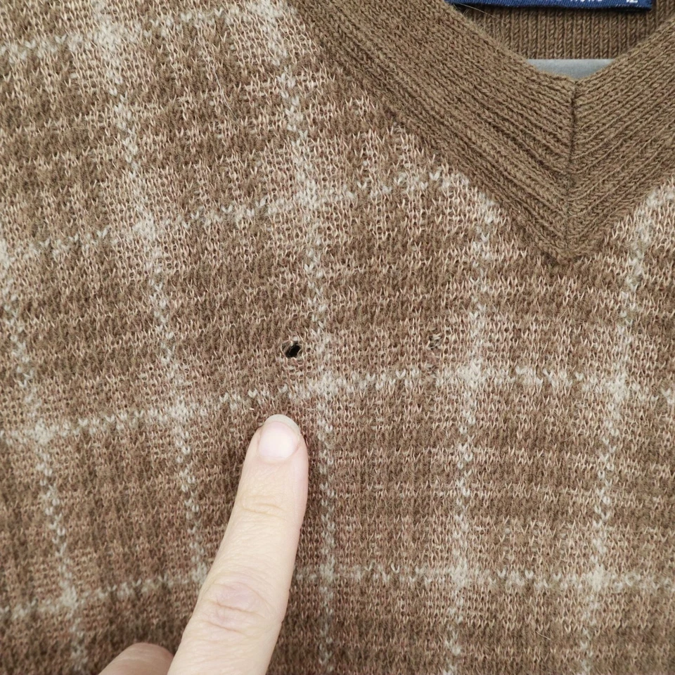 Polo Sport Ralph Lauren Wool Linen Sweater Vest Men XL Brown Academia Vintage - Image 4 of 4