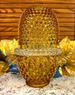 SCARCE Fenton**4 PIECE AMBER HOBNAIL FAIRY LIGHT/LAMP FOR L.G. WRIGHT**Mid 70's