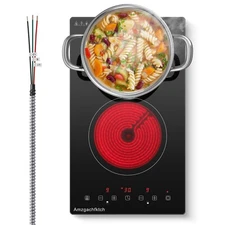 Amzgachfktch Built-in Electric Ceramic Cooktop 12 in With 2 Burner Touch Control