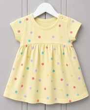 Baby Girls Blue Zoo Yellow Polka Dot Dress 0-3 Months