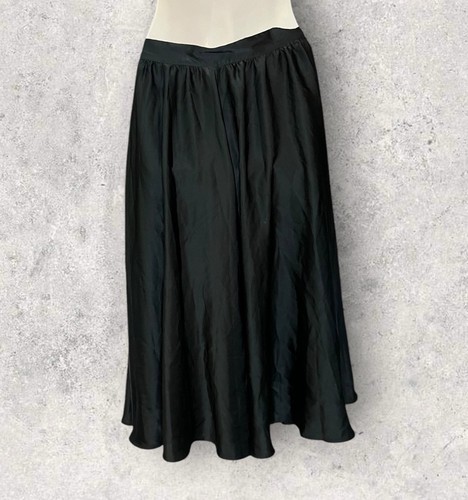 Vintage Suzanne Black Flowy Long Maxi Skirt Button Closure Size Small - Picture 3 of 4
