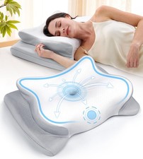 Cervical Neck Pillow for Pain Relief, Cooling Memory Foam Pillow for Side, Ba...