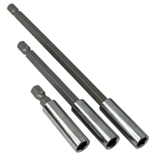 IIT 64510 Magnetic Bit Extensions Set 3 Piece Hex Shank Tool Set for Drills