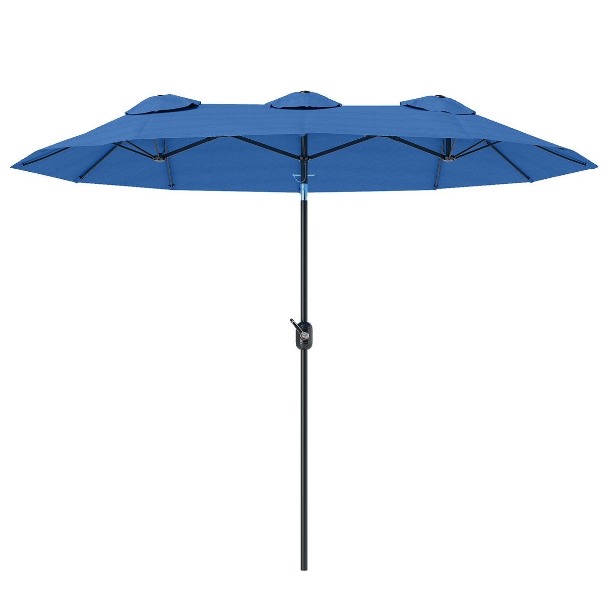 Navy Blue Double-Sided Patio Umbrella  9.5ft, Crank Open, 45 Tilt, 12  Ribs | eBay
