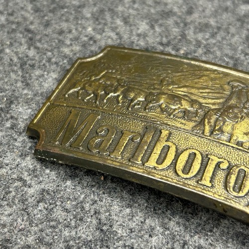 Vintage Marlboro Messing Gürtelschnalle Cowboy Viehtrieb Western Rodeo Stil - Bild 18 von 23