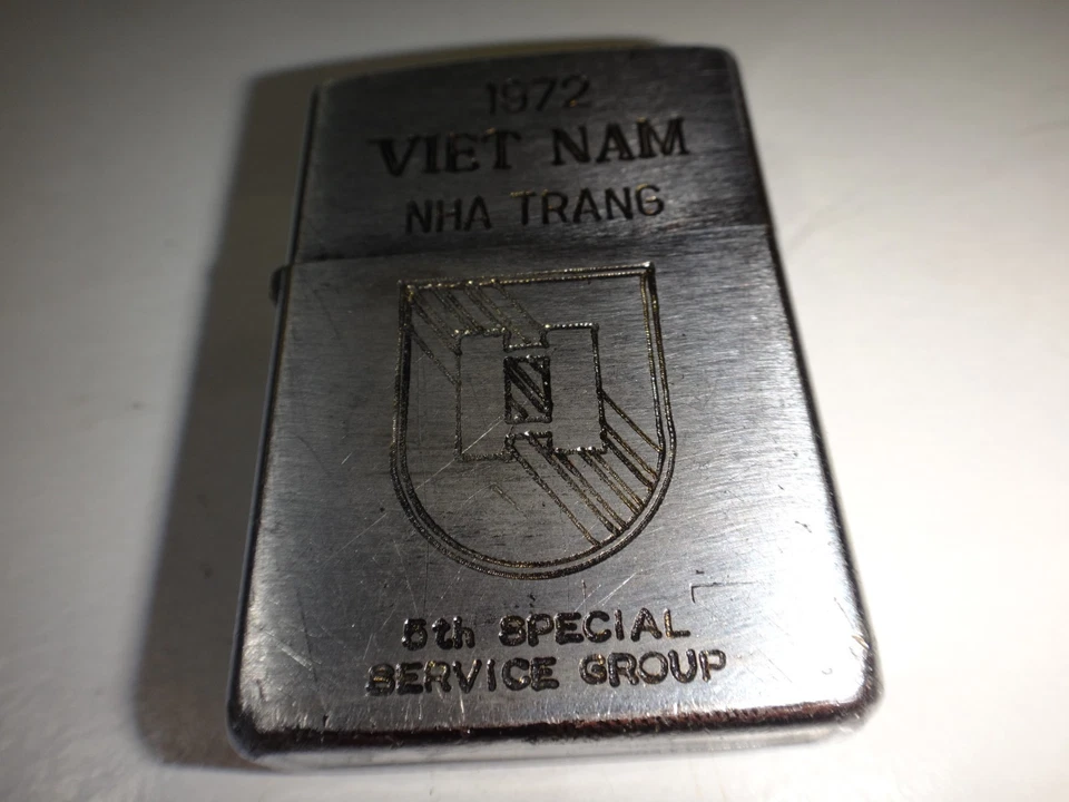 Vietnam War Year 1972 Zippo Lighter 1972 VIETNAM NHA TRANG and CAPTAIN logo - Image 2 of 4