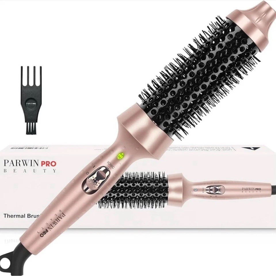 Hot Hair Curling Brush Comb Thermal Heated Round Ionic Curler Ion Technology - Image 2 of 4
