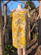 Handmade Floral Pinafore Dress:size 12, Vintage fabric